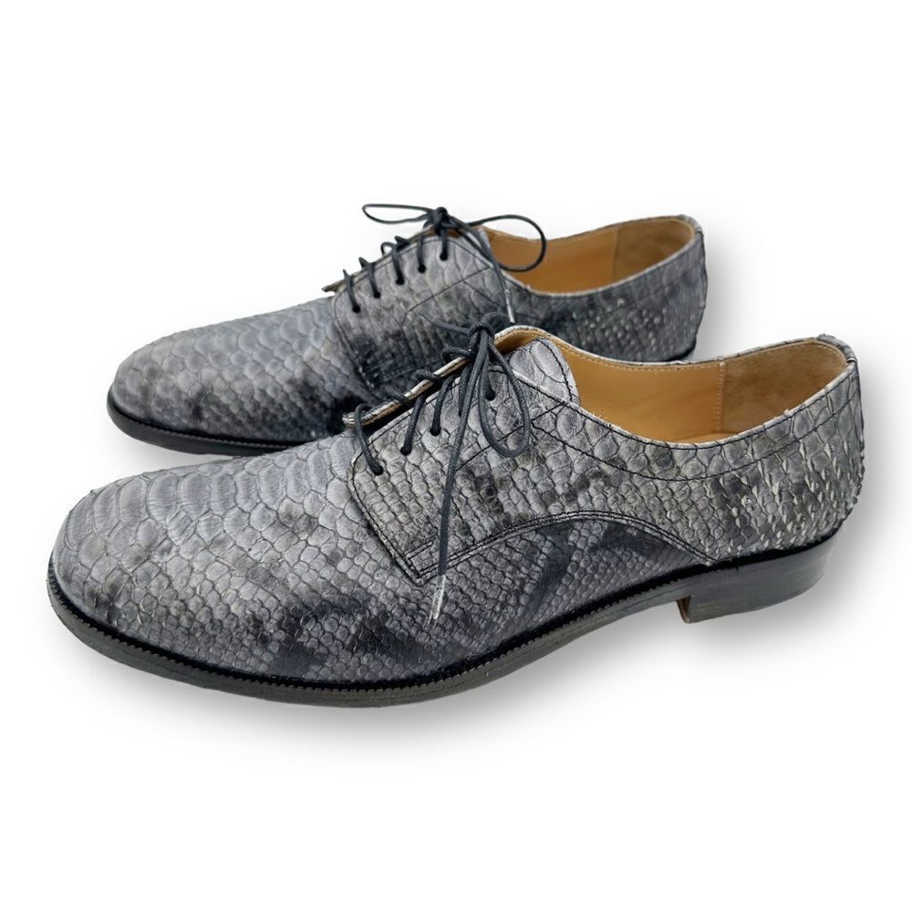 MAISON MARGIELA Gray Snakeskin‎ Tie  Oxford Brogue Sz 37.5 US 7